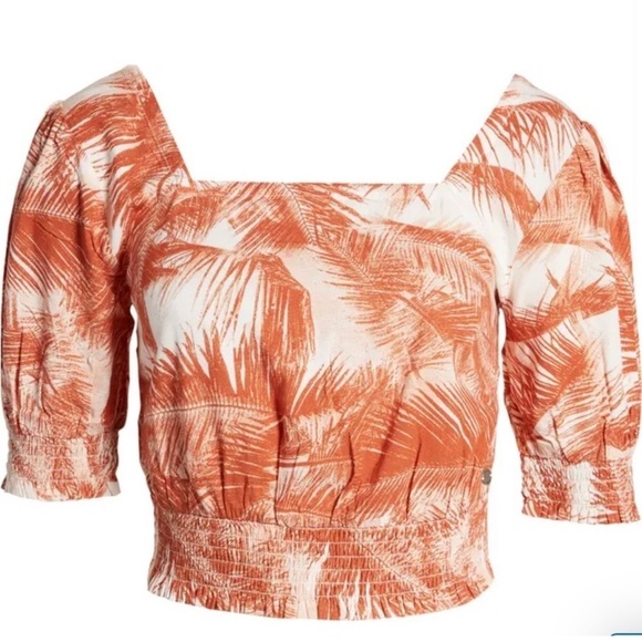 Roxy Abundant Swell Baked Clay peasant blouse. xL - Picture 3 of 8